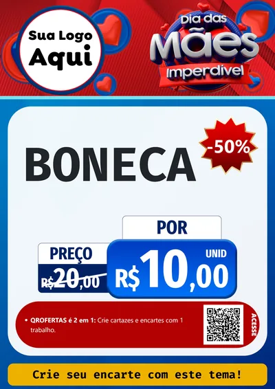 Modelo de Cartaz para Cartaz A4 Vertical com o tema Dia Das Mães Imperdível para Brinquedos