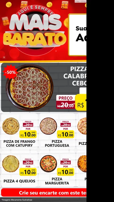 Modelo de Rede Social para Stories com o tema Mais Barato para Pizzaria