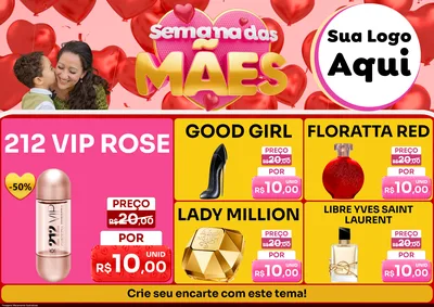 Modelo de Encarte para Encarte A4 Horizontal com o tema Semana Das Mães para Perfumes