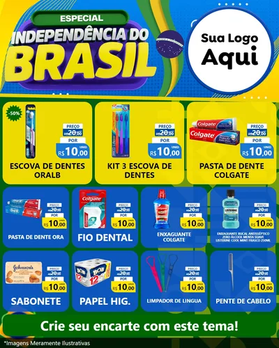 Modelo de Rede Social para Feed Instagram com o tema Especial Independência do Brasil para Higiene Pessoal