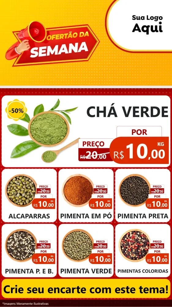 Modelo de Rede Social para Stories com o tema Ofertão da Semana para Produtos Naturais