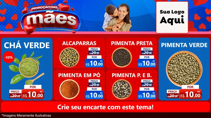 Modelo de TV para TV Horizontal com o tema Promoção das Mães para Produtos Naturais