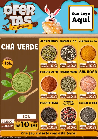 Modelo de Encarte para Encarte A4 Vertical com o tema Ofertas de Páscoa para Produtos Naturais