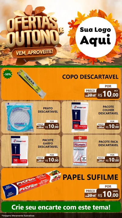 Modelo de TV para TV Vertical com o tema Ofertas de Outono - Vem, Aproveite! para Embalagens
