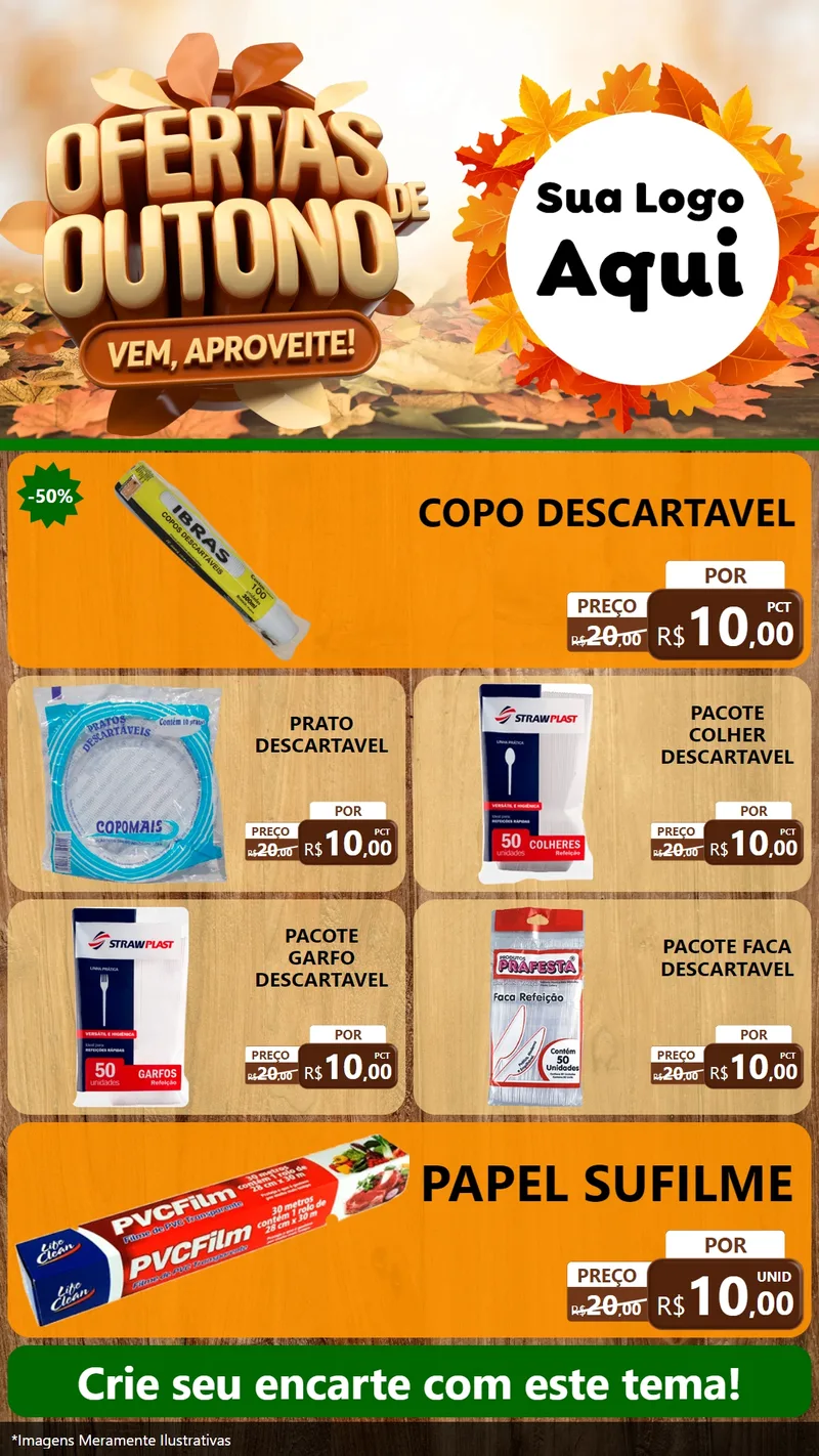 Modelo de TV para TV Vertical com o tema Ofertas de Outono - Vem, Aproveite! para Embalagens