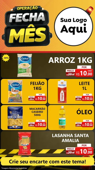 Modelo de TV para TV Vertical com o tema Operação Fecha Mês para Supermercado