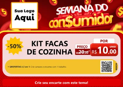 Modelo de Cartaz para Cartaz A4 Horizontal com o tema Semana do Consumidor para Utilidades Domésticas