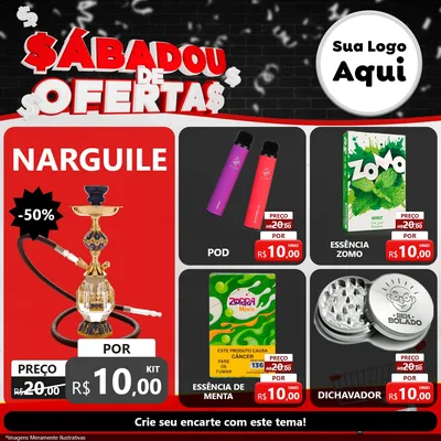 Modelo de Rede Social para Feed Facebook com o tema Sabadou de Ofertas para Tabacaria