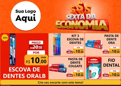 Modelo de Encarte para Encarte A4 Horizontal com o tema Sexta da Economia para Higiene Pessoal