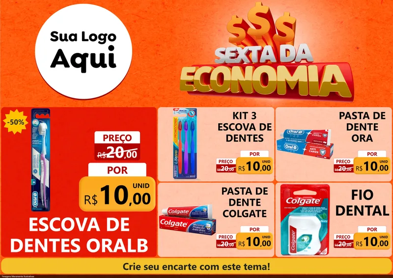 Modelo de Encarte para Encarte A4 Horizontal com o tema Sexta da Economia para Higiene Pessoal