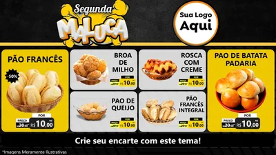 Modelo de TV para TV Horizontal com o tema Segunda Maluca para Padaria