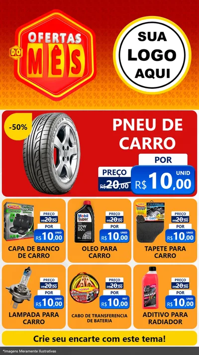 Modelo de Rede Social para Stories com o tema Ofertas do Mês para Auto peças