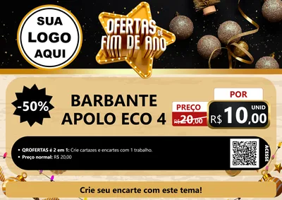 Modelo de Cartaz para Cartaz A4 Horizontal com o tema Ofertas de Fim de Ano para Armarinho e Aviamentos