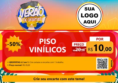 Modelo de Cartaz para Cartaz A4 Horizontal com o tema Verão de Ofertas para Material para Construção
