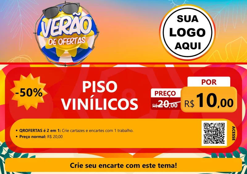 Modelo de Cartaz para Cartaz A4 Horizontal com o tema Verão de Ofertas para Material para Construção