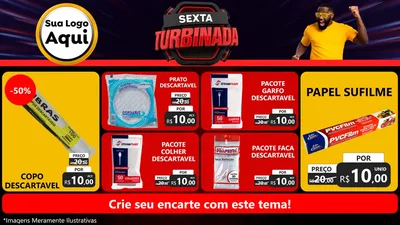 Modelo de TV para TV Horizontal com o tema Sexta Turbinada para Embalagens