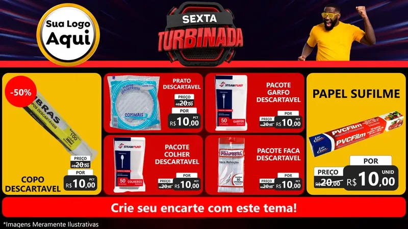 Modelo de TV para TV Horizontal com o tema Sexta Turbinada para Embalagens