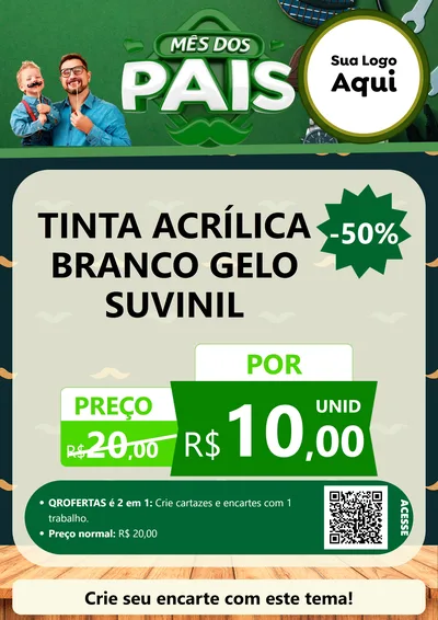 Modelo de Cartaz para Cartaz A4 Vertical com o tema Mês dos Pais para Tintas e Ferramentas
