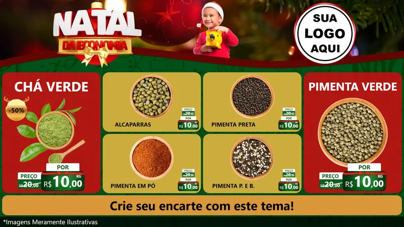 Modelo de TV para TV Horizontal com o tema Natal da Economia para Produtos Naturais