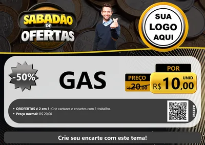 Modelo de Cartaz para Cartaz A4 Horizontal com o tema Sabadão de Ofertas para Água e gás