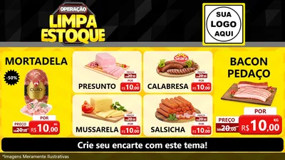 Modelo de TV para TV Horizontal com o tema Operação Limpa Estoque para Frios e Laticínios