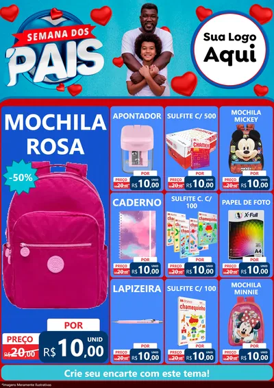 Modelo de Encarte para Encarte A4 Vertical com o tema Semana Dos Pais para Papelaria