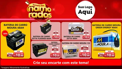 Modelo de TV para TV Horizontal com o tema Semana dos namorados para Baterias Elétricas