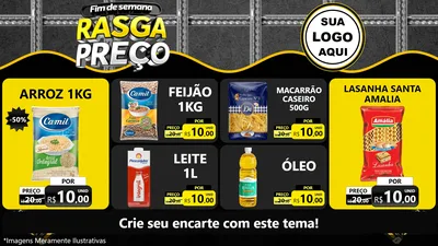 Modelo de TV para TV Horizontal com o tema Fim de Semana Rasga Preço para Supermercado