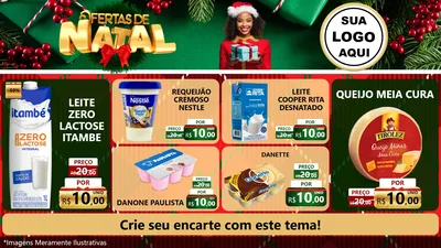 Modelo de TV para TV Horizontal com o tema Ofertas de Natal para Frios e Laticínios