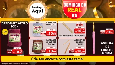 Modelo de TV para TV Horizontal com o tema Domingo do Real para Armarinho e Aviamentos