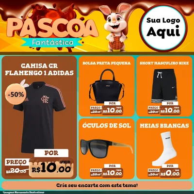 Modelo de Rede Social para Feed Facebook com o tema Páscoa Fantástica para Roupas e acessórios