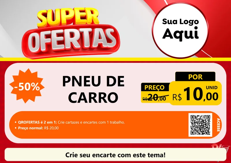 Modelo de Cartaz para Cartaz A4 Horizontal com o tema Super Ofertas para Auto peças