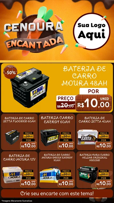 Modelo de Rede Social para Stories com o tema Cenoura Encantada - Páscoa para Baterias Elétricas