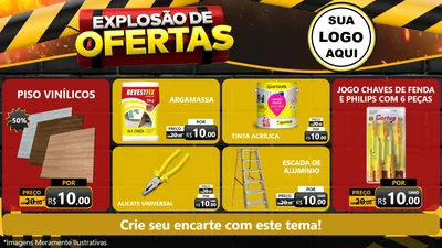 Modelo de TV para TV Horizontal com o tema Explosão de Ofertas para Material para Construção