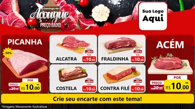 Modelo de TV para TV Horizontal com o tema Domingo do Açougue Preço Baixo para Açougue
