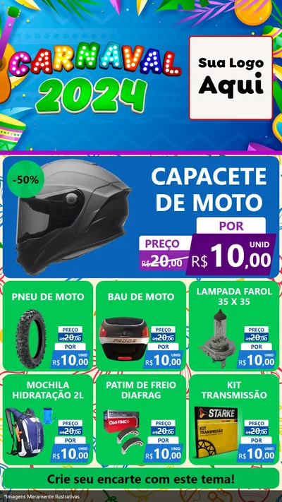 Modelo de Rede Social para Stories com o tema Carnaval 2027 para Moto peças
