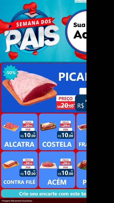 Modelo de Rede Social para Stories com o tema Semana Dos Pais para Açougue