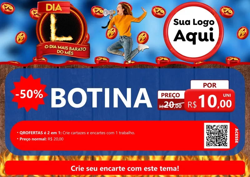 Modelo de Cartaz para Cartaz A4 Horizontal com o tema Dia L - O Dia Mais Barato Do Mês para Agropecuária