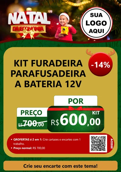 Modelo de Cartaz para Cartaz A4 Vertical com o tema Natal da Economia para Maquinas e Ferramentas