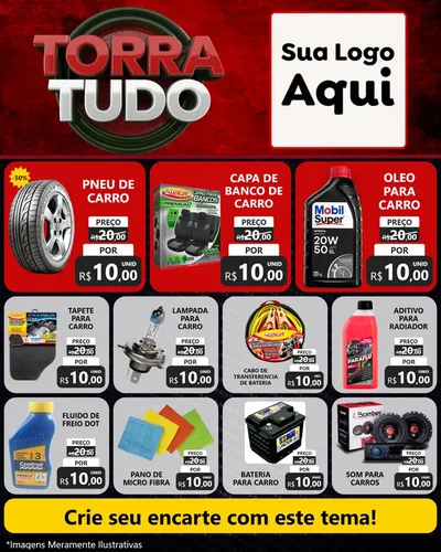 Modelo de Rede Social para Feed Instagram com o tema Torra Tudo para Auto peças