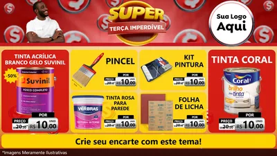 Modelo de TV para TV Horizontal com o tema Super Terça Imperdível para Tintas e Ferramentas