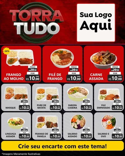 Modelo de Rede Social para Feed Instagram com o tema Torra Tudo para Restaurante