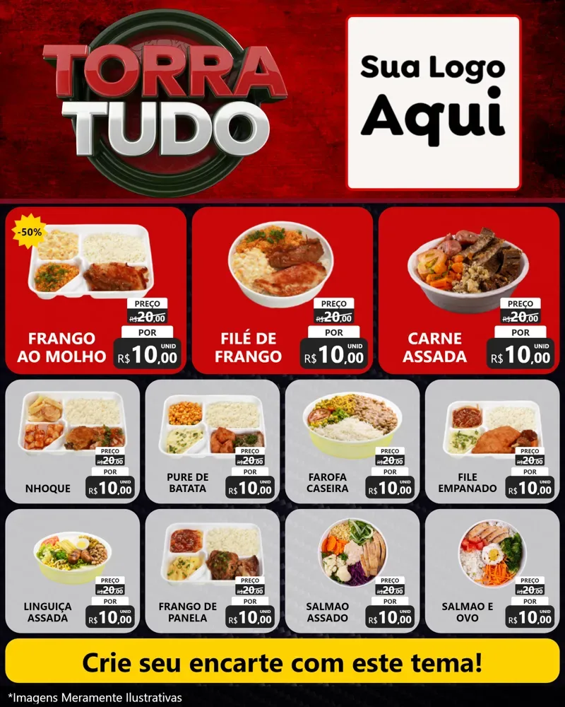 Modelo de Rede Social para Feed Instagram com o tema Torra Tudo para Restaurante
