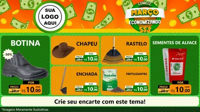 Modelo de TV para TV Horizontal com o tema Comece Março Economizando para Agropecuária