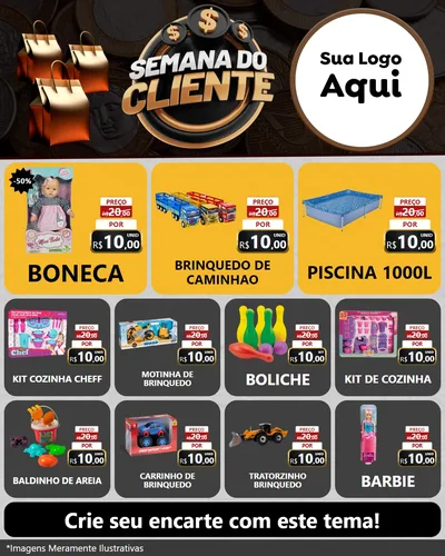 Modelo de Rede Social para Feed Instagram com o tema Semana do Cliente para Brinquedos