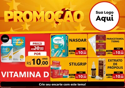 Modelo de Encarte para Encarte A4 Horizontal com o tema Promoção para Farmácia