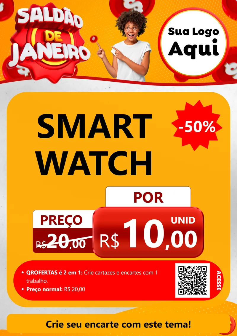 Modelo de Cartaz para Cartaz A4 Vertical com o tema Saldão de Janeiro para Informática