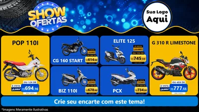 Modelo de TV para TV Horizontal com o tema Show de Ofertas para Concessionaria de Motos