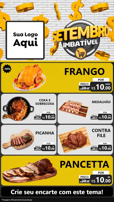 Modelo de TV para TV Vertical com o tema Setembro Imbatível para Assados