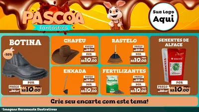 Modelo de TV para TV Horizontal com o tema Páscoa Fantástica para Agropecuária